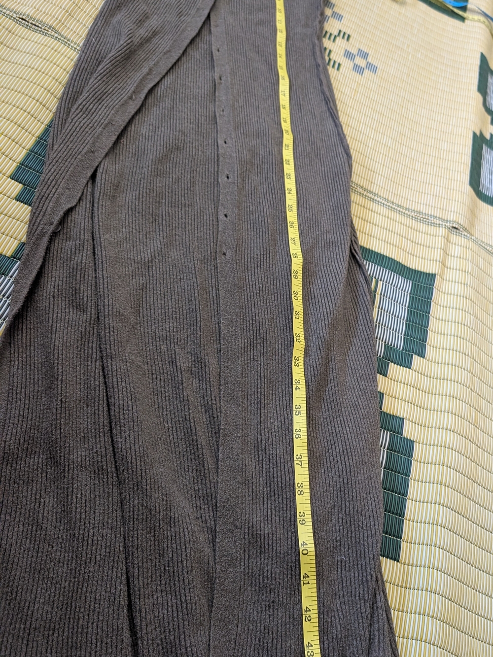 Brown Ribbed Button-Front Midi Dress - Picture 5 of 12